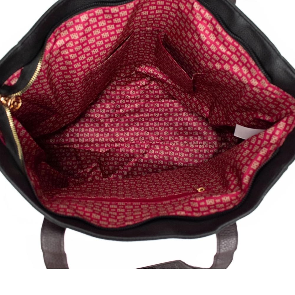 Badgley Mischka Black Vegan Leather Shoulder Bag - Picture 6 of 8